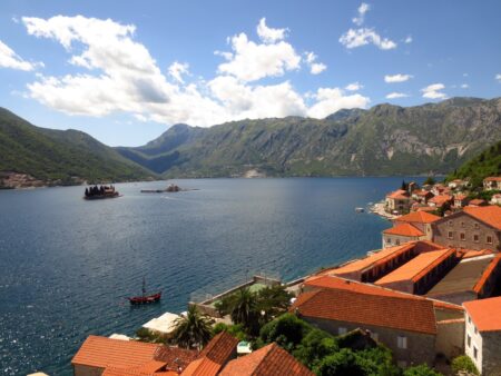 Landscape on vacation in Perast Montenegro