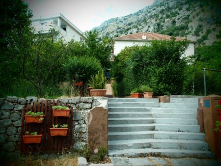 Porch in Kotor architecture of Montenegro