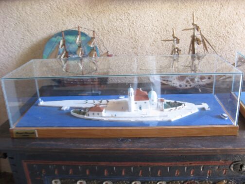 Model of the church and the island of Our Lady on the Rock