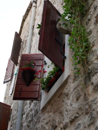 Beautiful shutters in the old part of Budva